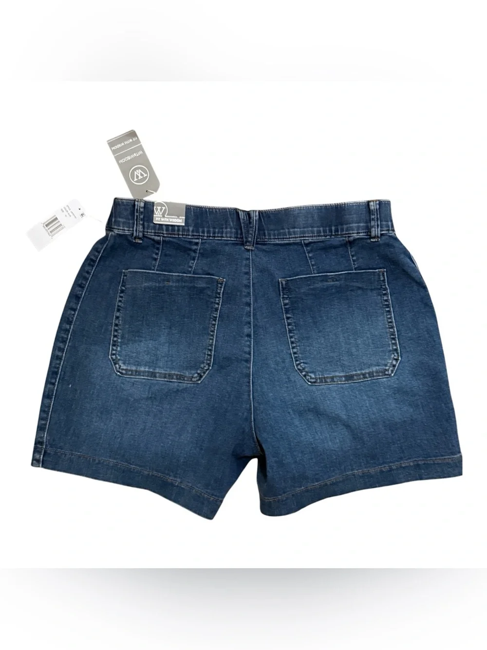 Wit & Wisdom Indigo High-Rise Denim Shorts with Patch Pockets